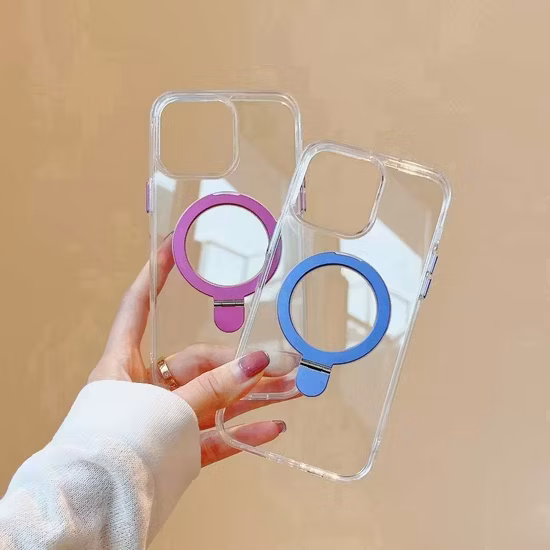 2023 Nueva funda para iPhone para IP15 14 13 12 PRO Max Diseño de rejilla de disipación Cubierta de PC con soporte oculto Magsafe