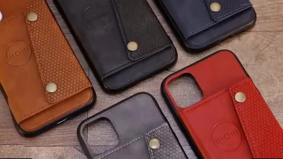 Funda trasera de cuero para teléfono celular con billetera 2 en 1 para iPhone 12 y iPhone 12 PRO