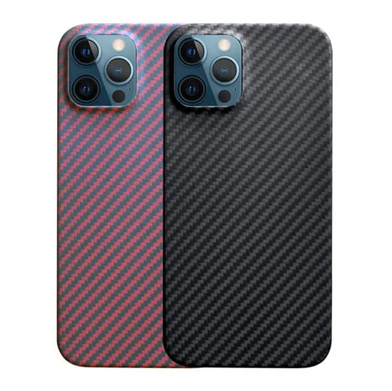 Caja real del teléfono móvil de la fibra de carbono de Kevlar conveniente para el medio paquete máximo del teléfono móvil iPhone12 PRO Max ultra