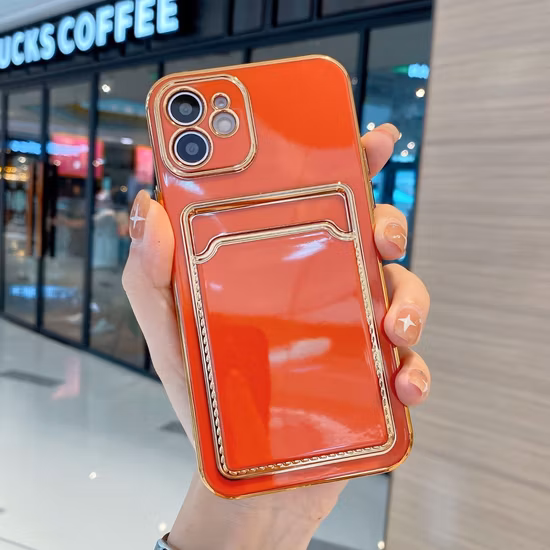 Nuevo diseño de lujo galvanoplastia TPU funda de teléfono suave con tarjeta de billetera en la parte posterior para iPhone 7 8 Plus iPhone 12 13 14 PRO Max